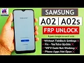 Samsung A02 A02s Frp Google Account Lock Without PC - Talkback Not Working 2025