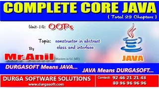 Core Java - OOPs constructor in abstract class and interface
