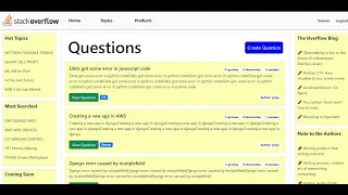 STACK OVERFLOW CLONE REACTJS DJANGO AJAX AXIOS JS AWS