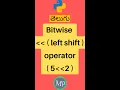Bitwise Left Shift operator using example in python