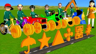 Scary Teacher 3D vs Squid Game Bikes Dalgona Candy Shape Wooden Slopes Challenge Who's Boss