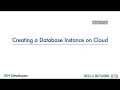 How to create a Database instance on Cloud-IBM DS Profession certificate