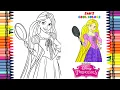 Coloring Disney Princess Rapunzel Frying Pan Tangled Coloring Pages Crayons
