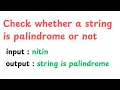 palindrome of a string in java palindrome java
