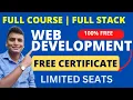 Web development Full Stack 100 Free Course With Certificate HTML Css JS React NODE JS Projects