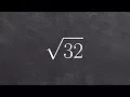 Simplify the Square Root of an Integer Root 32