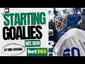 NHL Starting Goalies - Oct 16