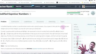 MODIFIED KAPREKAR NUMBER HACKER RANK C