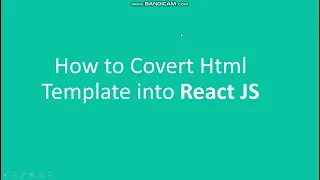 How to convert HTML Template to React JS React Js Tutorial