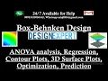 Response Surface Methodology Box Behnken Design in Design Expert RSM Analysis Optimization