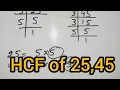 HCF of 25 45 how to find hcf GCD of 25 45