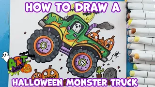 How to Draw a Halloween Monster Truck