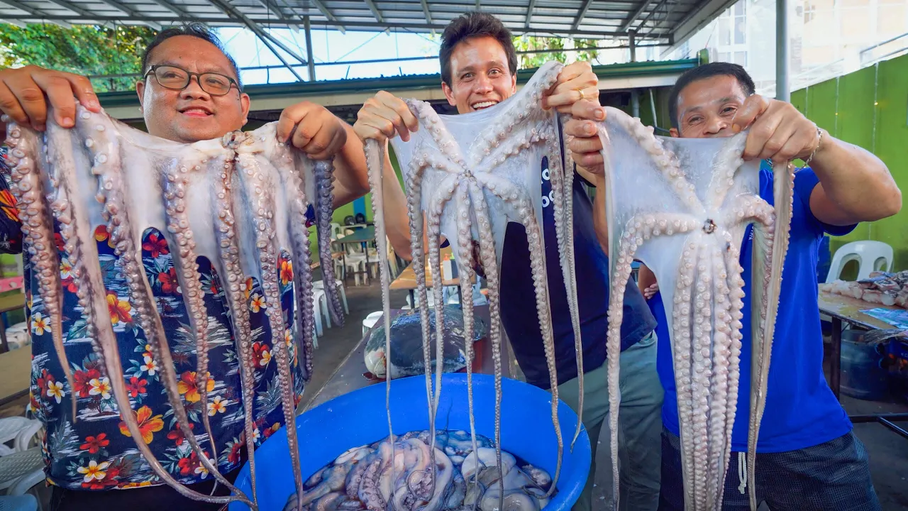 200 Kilos of Fish!! UNSEEN FILIPINO SEAFOOD - Freshest Adobo Octopus in Cebu, Philippines!