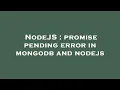 NodeJS promise pending error in mongodb and nodejs