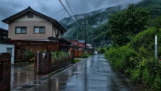 🌧️ Rainy Day in the Japanese Countryside | Peaceful Village Walk Through the Mountains
