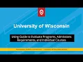 Using Guide to Evaluate Programs Admissions Requirements and Individual Courses