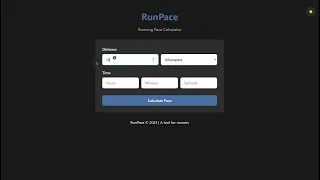 Running Pace Calculator Using HTML CSS and JavaScript with Source Code