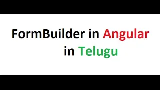 FormBuilder in Angular