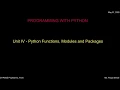 Python Functions Modules and Packages - Programming with Python MSBTE