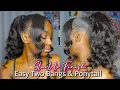 EASY TWO BANGS AND PONYTAIL TUTORIAL BEGINNER FRIENDLY VIRAL TIKTOK HAIRSTYLES