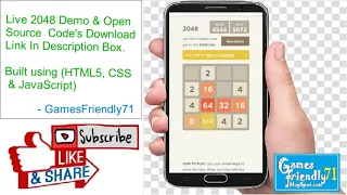 Open Source Code 2048 in HTML5 CSS3 Javascript Free Download - GamesFriendly71