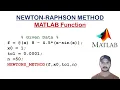 MATLAB Function Code For Newton-Raphson Method With Function and Error Graph