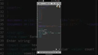 vowel count html javascript code by shubham khot