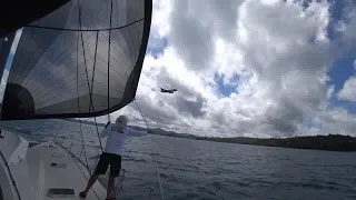 On-Board: Multihull “SOCIAL PLATFORM” Day 4 Hamilton Island Race Week Under the Airport Flight Path