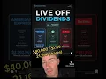 Living Off Dividends - 40 000 per year