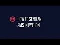 Python Programming Sending sms using Python Programming How to Send SMS Python using Consol hindi