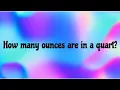 How Many Ounces Are In A Quart