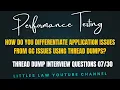 How do you differentiate application issues from GC issues using thread dumps