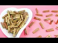 BronaGrand 100pcs Mini Gold Wooden Utility Paper Clips Clothespins Photo Clips