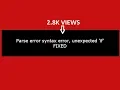 Parse error syntax error unexpected if in PHP Fixed