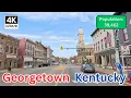 Driving Through Georgetown Kentucky in 4K Scenic Small City Tour in Horse Country
