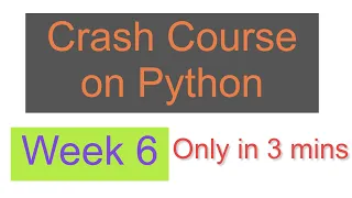 Crash Course on Python Coursera Week 6 Full solved Google IT Automation with Python 2020