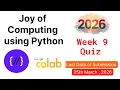 NPTEL Joy of Computing Using Python - Week 9 Quiz Answers 2026 Proof Included