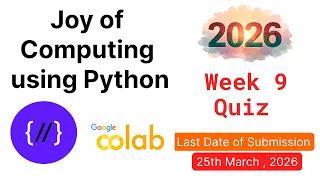 NPTEL Joy of Computing Using Python - Week 9 Quiz Answers 2026 Proof Included