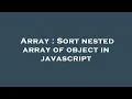 Array Sort nested array of object in javascript