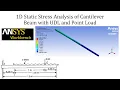 1D static stress analysis of Cantilever Beam ANSYS Workbench tutorial for beginners