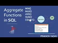 Day-11 Aggregate Function in SQL MIN MAX AVG SUM COUNT SQL Tutorial in Hindi
