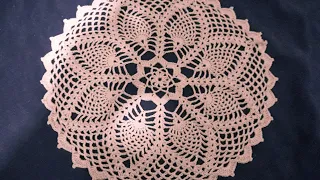 طريقة عمل مفرش كروشية مدور بغرزة الأناناسة الجزء الثاني 