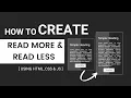 How to Create Read More Read Less Button using Html CSS JavaScript few line of JavaScript