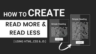 How to Create Read More Read Less Button using Html CSS JavaScript few line of JavaScript