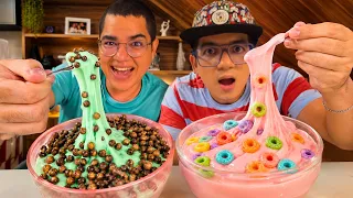 SUPER BATALHA DE CEREAIS SATISFATÓRIOS DE SLIME!!