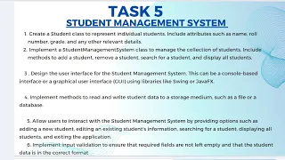 Task 5 Student Management System in Java Codsoft internship in Java