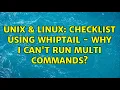 Unix Linux Checklist using whiptail - Why I can t run multi commands