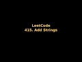 LeetCode 415 Add Strings