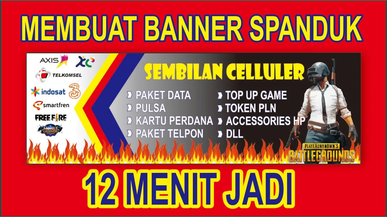 Tutorial Desain Banner Konter Pulsa | Coreldraw indonesia