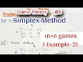 Simplex Method Game Theory Example 2